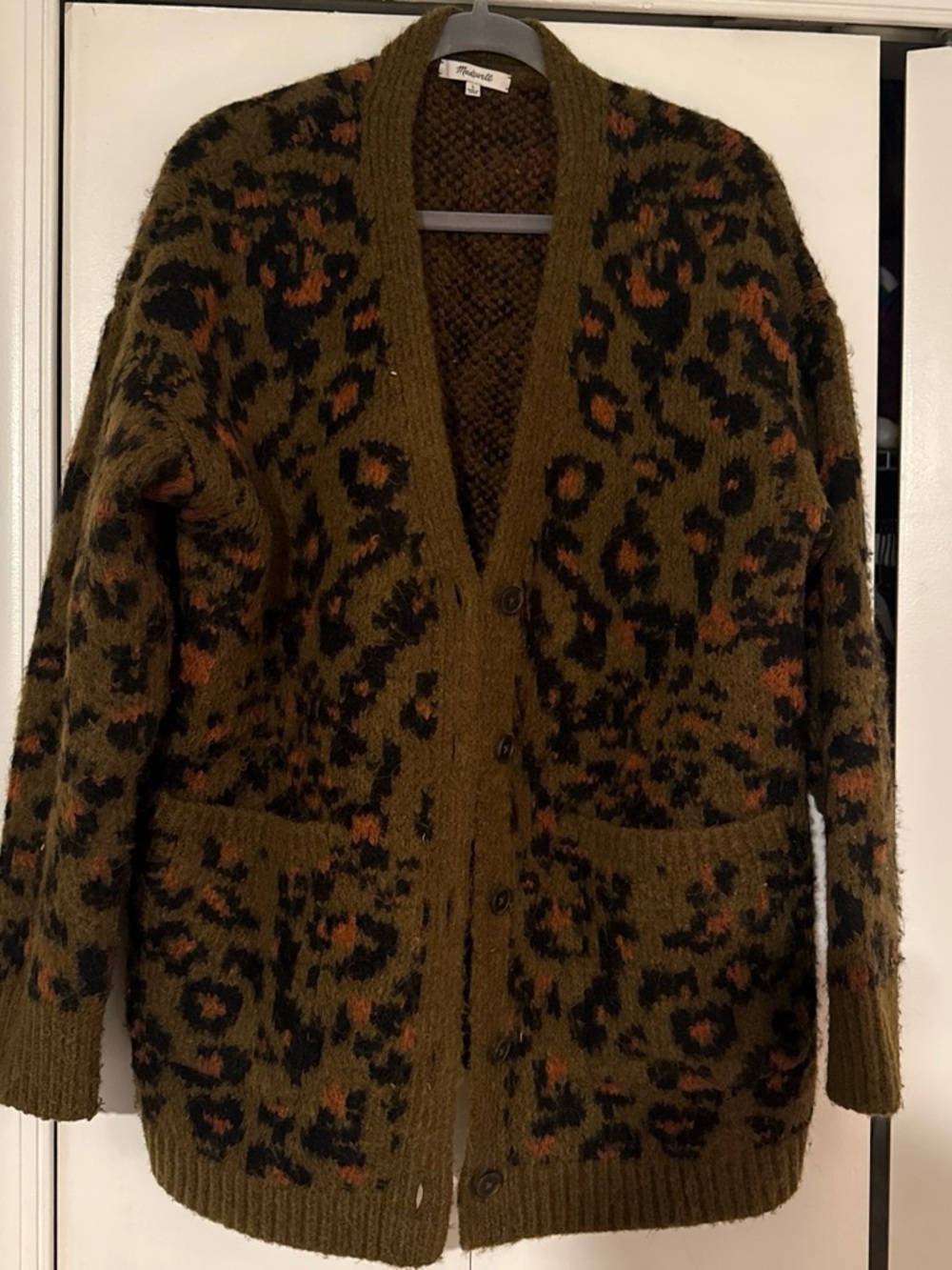 Olive Leopard Cardigan Sweater